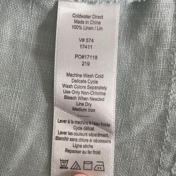Coldwater Creek 100% Linen Button Down Jacket w Peplum Hem Powder Blue Sz S - Picture 8 of 9
